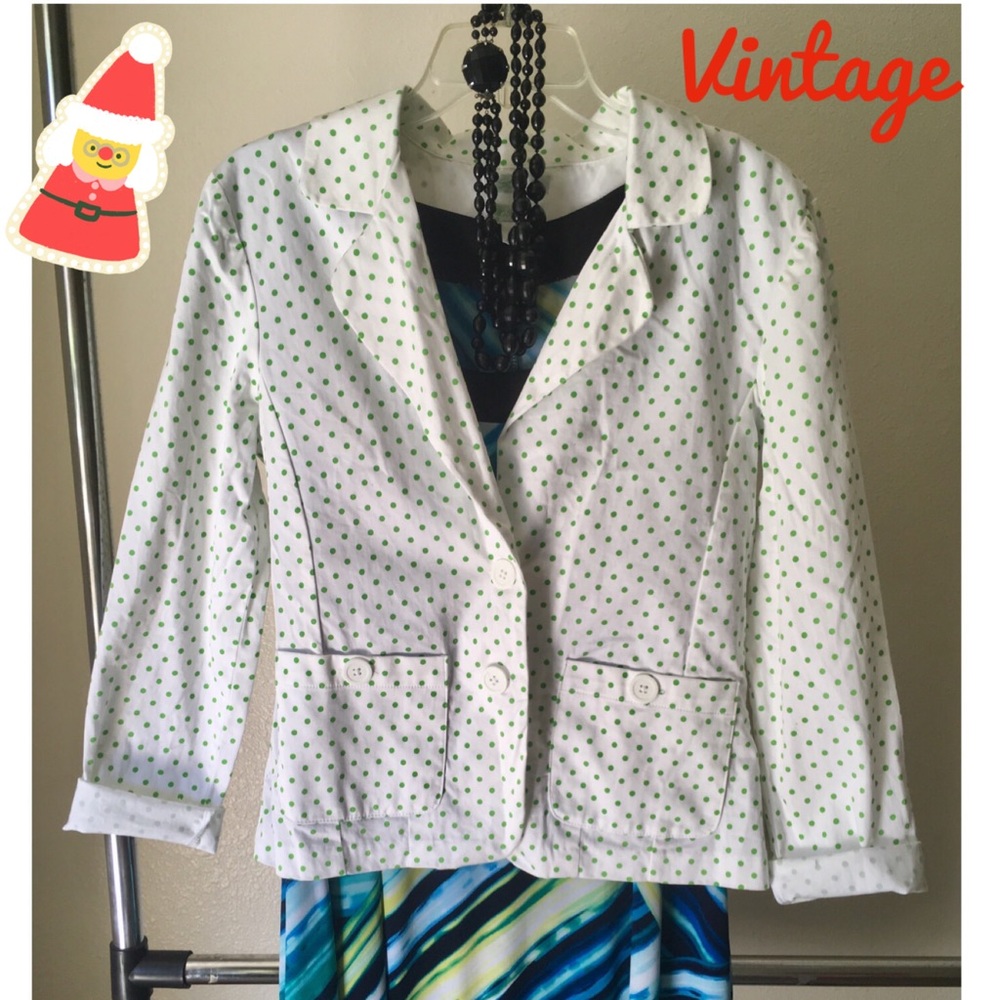 VINTAGE! In Moda Polka Dot Blazer